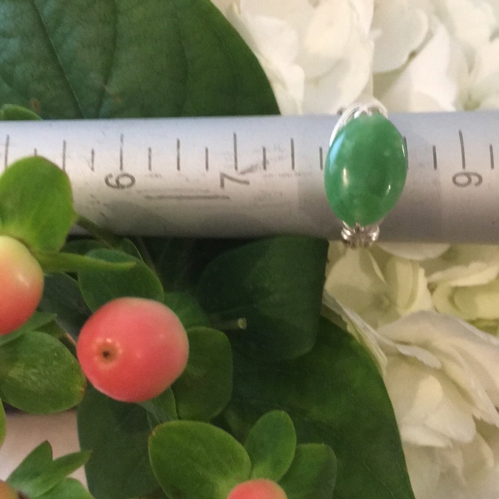 Jade Silver Plated Wire Wrapped Ring. - image 8